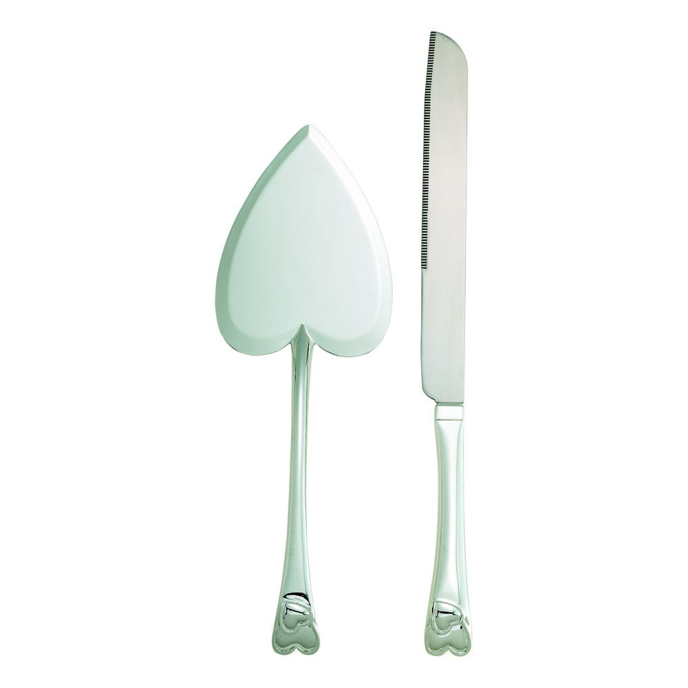 Heart Motif Knife & Server Set