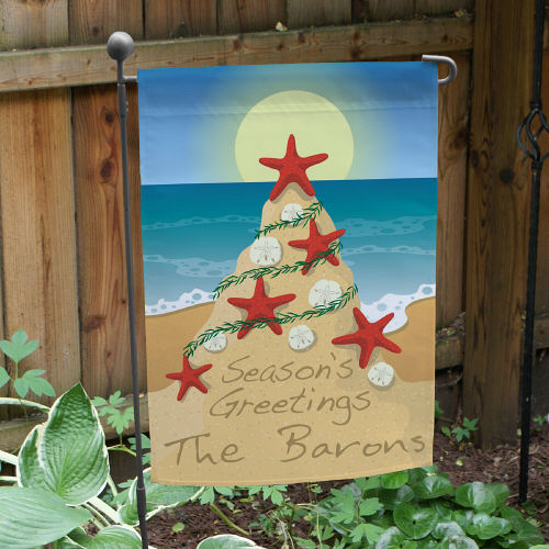 Beach Christmas Garden Flag