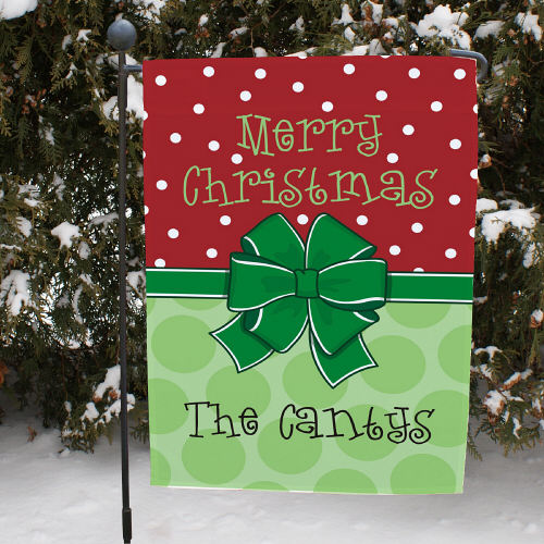 Christmas Bow Garden Flag
