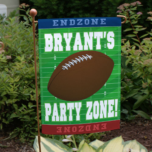 Football Party Zone Garden Flag