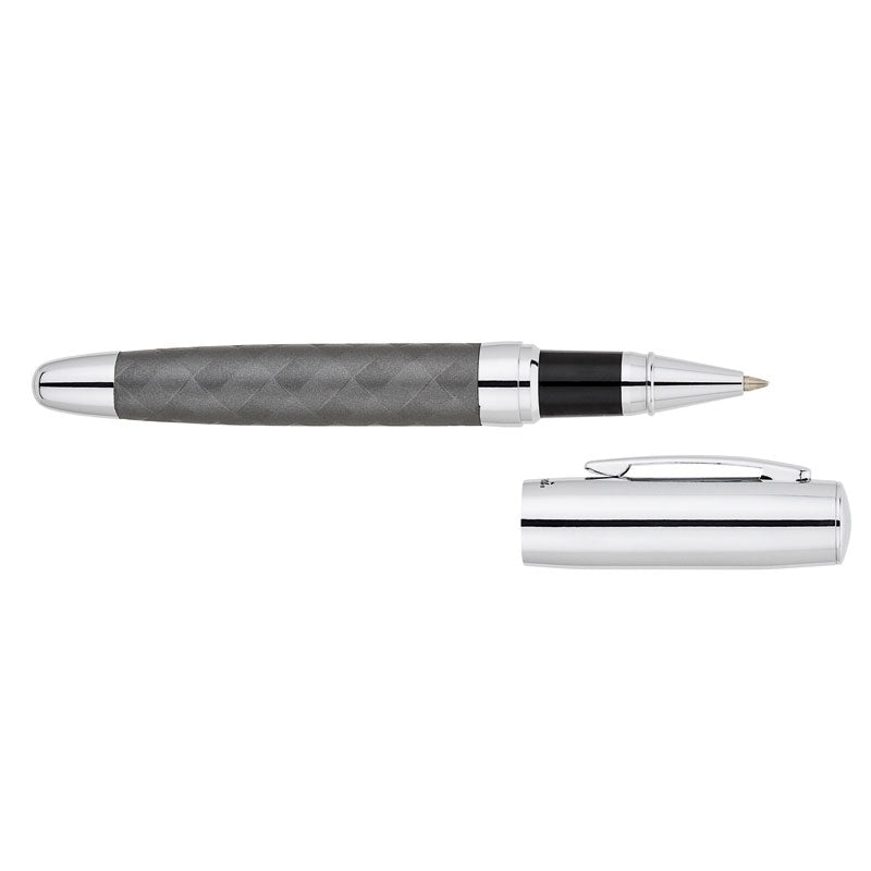 Grey Woven Removable Cap Pen