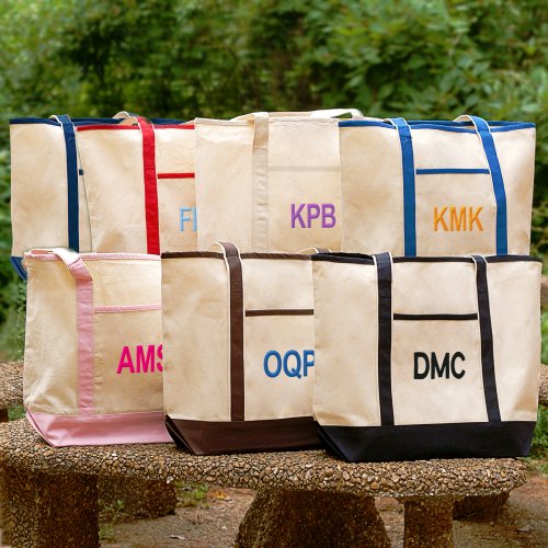Initials Canvas Tote Bag