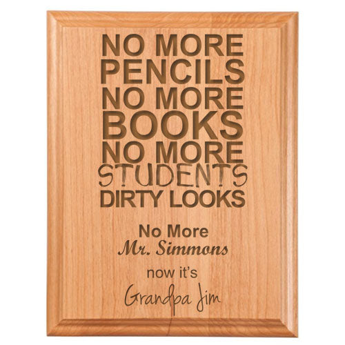 No More Students Plaque