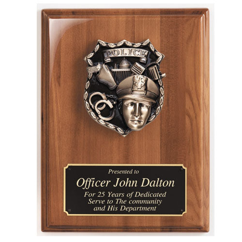Police Walnut Plaque