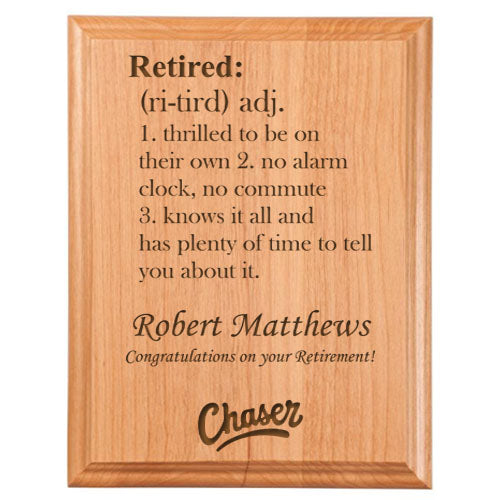 Retired Definition Plaque