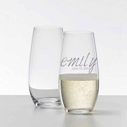 Wedding Party Stemless Champagne Flute