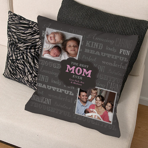 Best Mom Photo Throw Pillow