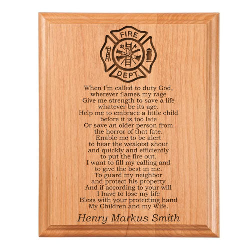Firefighter Prayer Plaque