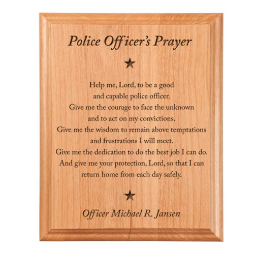 Police Prayer Plaque