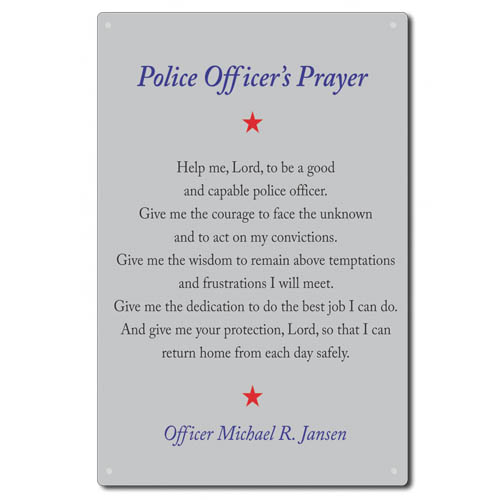 Police Officer Prayer Sign