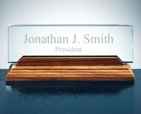 Glass Desk Sign
