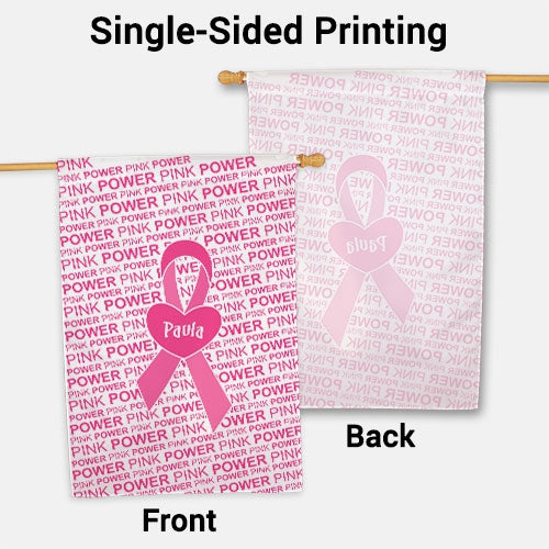 Breast Cancer Ribbon House Flag