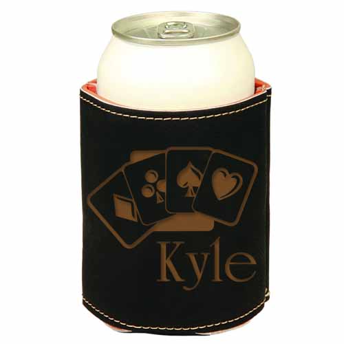 Cards Leather Beverage Holder