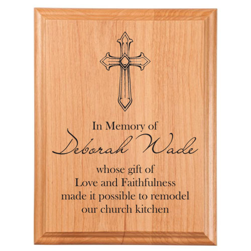 Cross Memory Plaque