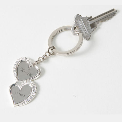 Double Heart Key Ring
