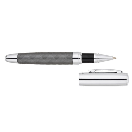 Grey Woven Removable Cap Pen