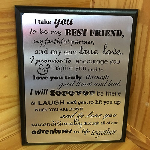 I Take You Plaque
