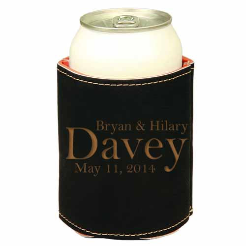 Last Name Leather Beverage Holder