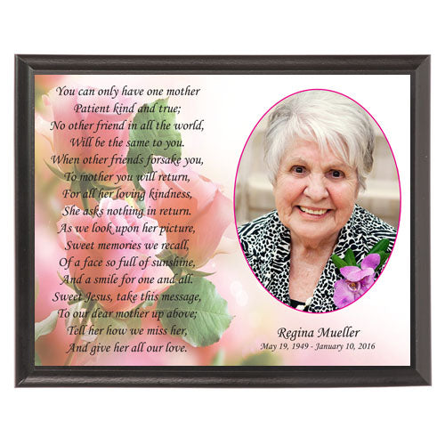 Memorial Flowers Photo Plaque