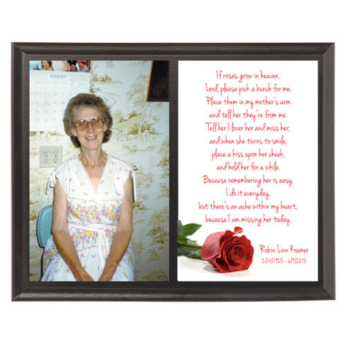 Memorial Rose Poem Photo Plaque