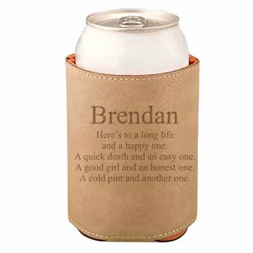 Message Leather Beverage Holder