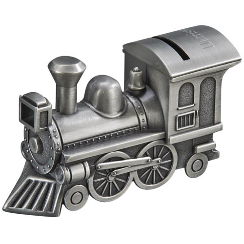 Pewter Train Piggy Bank