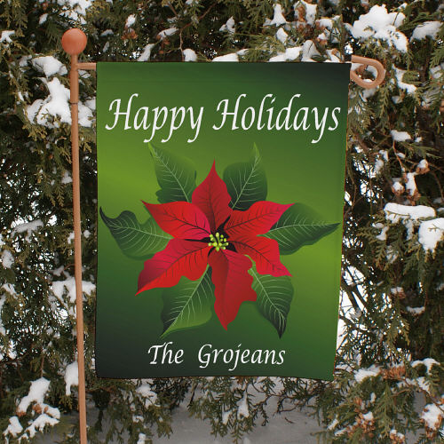 Poinsettia Garden Flag