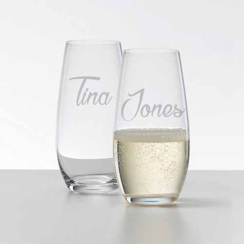 Script Name Stemless Champagne  Flute