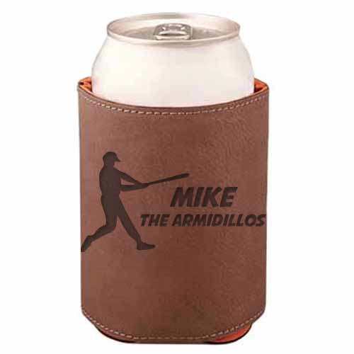 Softball Leather Beverage Holder