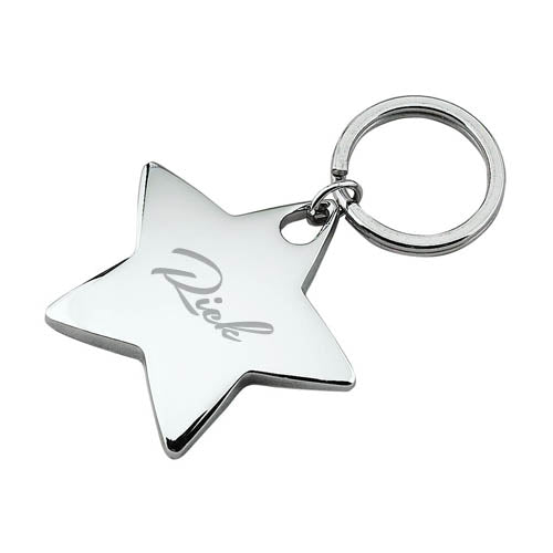 Script Star Key Chain