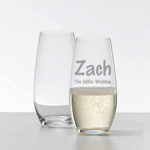 Wedding Party Stemless Champagne Flute