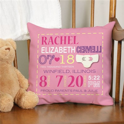 Baby Girl Throw Pillow