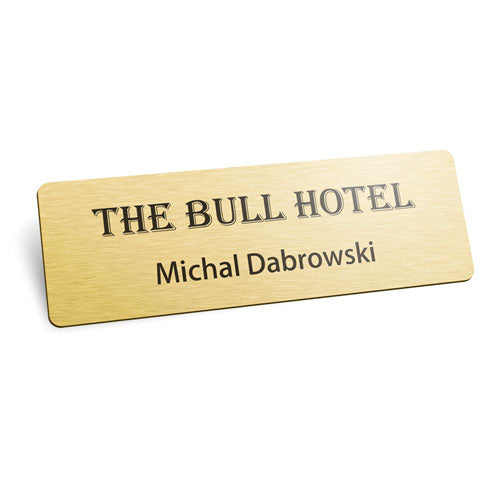 1x3 Brass Name Badge