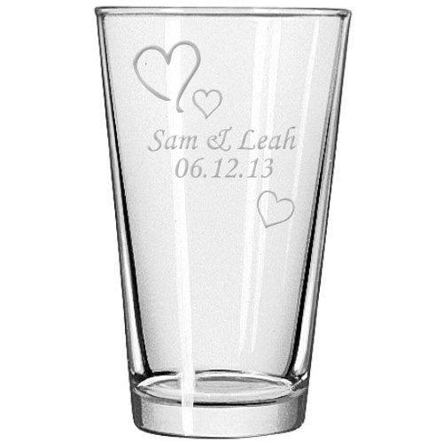 Hearts Pint Glass