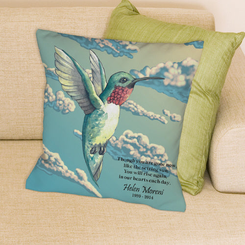 Hummingbird Memorial Throw Pillow