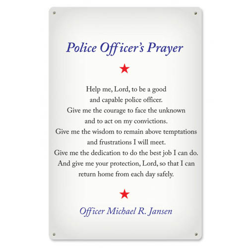 Police Officer Prayer Sign