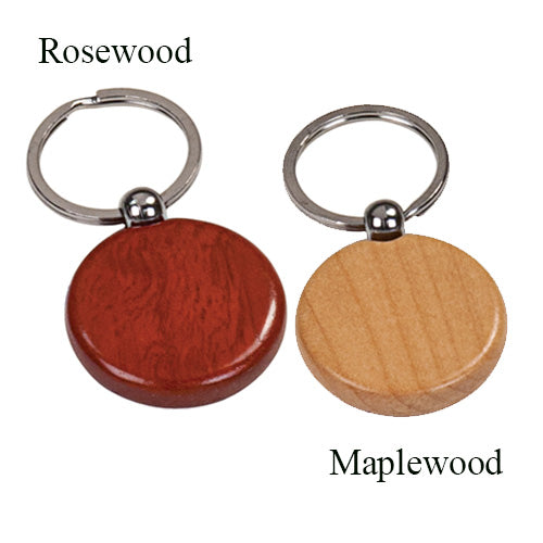 Round Wood Key Chain