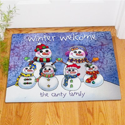 Snowman Family Doormat