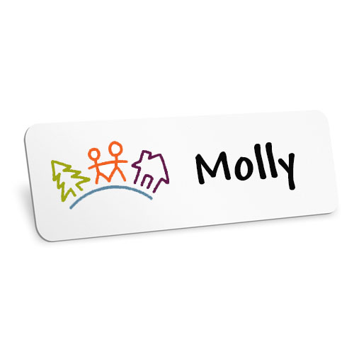 1x3 White Name Tag