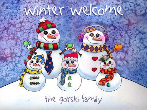 Snowman Family Doormat