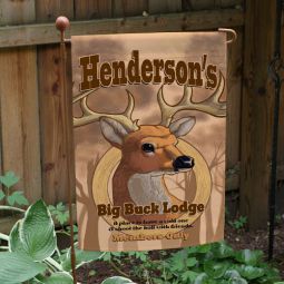 Big Buck Lodge Garden Flag