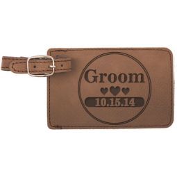 Bride Groom Leather Luggage Tag