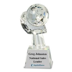 Crystal Globe In Hand Award