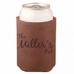 Family Pub Sign Leather Beverage Holder