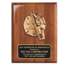 Firefighter Walnut Plaque