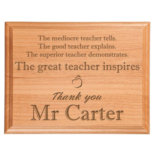 Custom Engraved Alder wood Plaque for Dads, Moms, Grads, Teachers