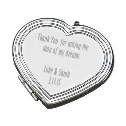 Mother Message Heart Compact Mirror