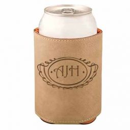 JD Initials Leather Beverage Holder