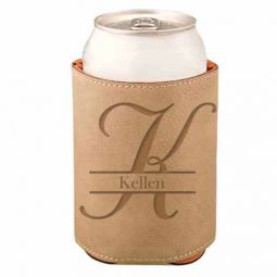 Last Name Initial Leather Beverage Holder S1