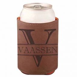 Last Name Initial Leather Beverage Holder S2